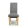 Karta Scroll Back Tweed Grey Dining Chair