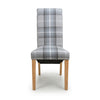 Karta Scroll Back Check Grey Dining Chair