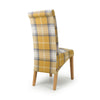 Karta Scroll Back Check Yellow Dining Chair