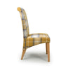 Karta Scroll Back Check Yellow Dining Chair