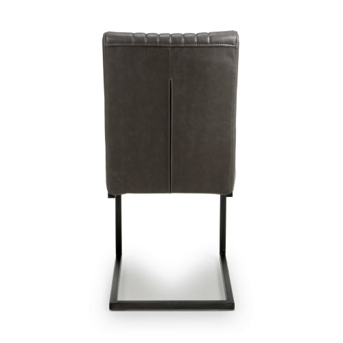 Archer Cantilever Leather Effect Grey Dining Chair