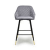 Savanna Brushed Velvet Grey Bar Stool