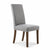 Randall Stud Detail Linen Effect Silver Grey in Walnut Legs