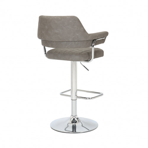 Cortez Leather Effect Charcoal Bar Stool