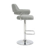 Cortez Leather Effect Light Grey Bar Stool