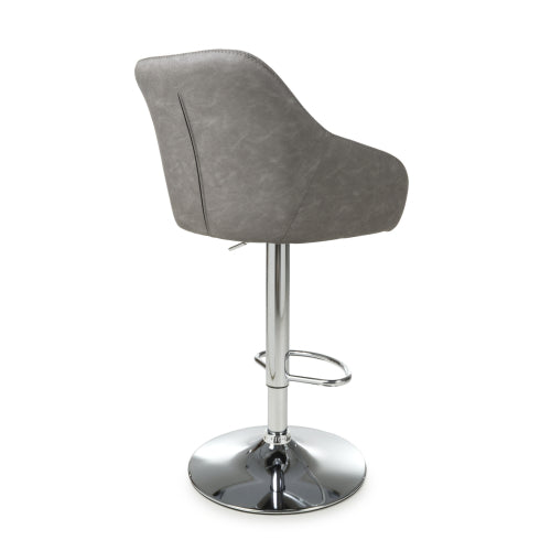 Serena Leather Effect Charcoal Bar Stool