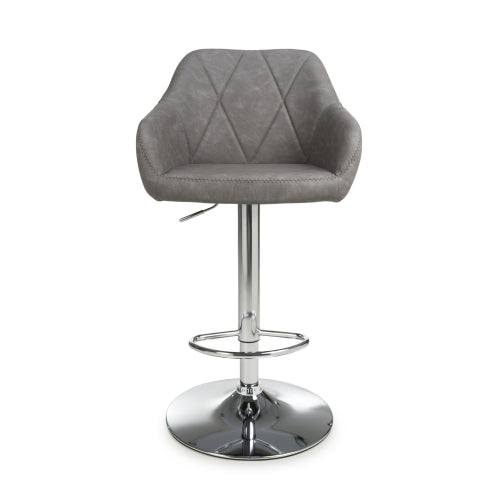 Serena Leather Effect Charcoal Bar Stool