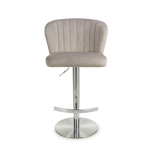 Sigma Brushed Velvet Mink Bar Stool