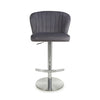 Sigma Brushed Velvet Grey Bar Stool