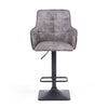 Orion Suede Effect Light Grey Bar Stool