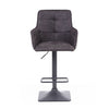 Orion Suede Effect Dark Grey Bar Stool