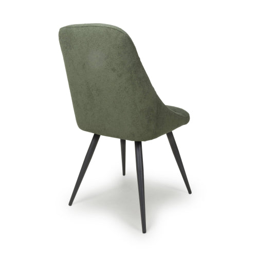 Corinth Linen Effect Green Dining Chair
