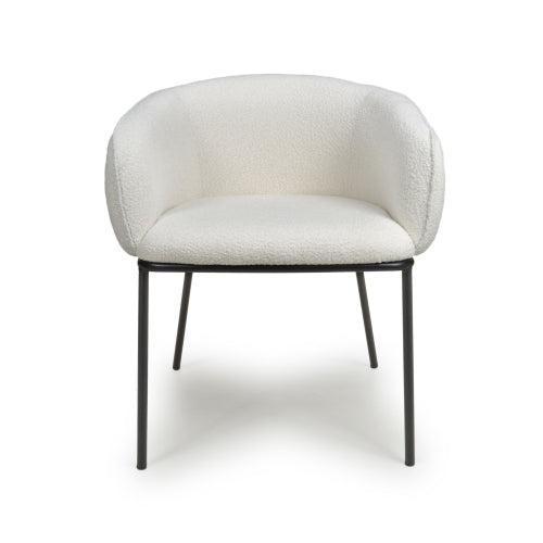 Lola Boucle White Dining Chair