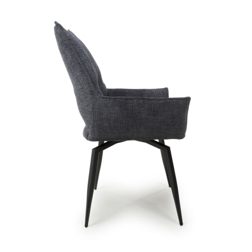 Dakar Textured Effect Charcoal Swivel Chair