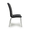 Jenner Leather Effect Black/Chrome Dining Chair
