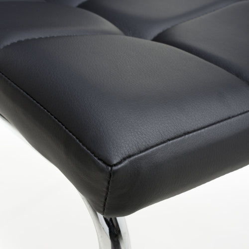 Jenner Leather Effect Black/Chrome Dining Chair