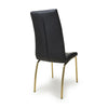 Jenner Leather Effect Black/Gold Dining Chair