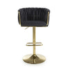 Bellaire Brushed Velvet Black Bar Stool