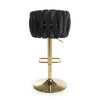 Bellaire Brushed Velvet Black Bar Stool