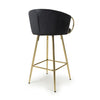 Volero Brushed Velvet Black Bar Stool