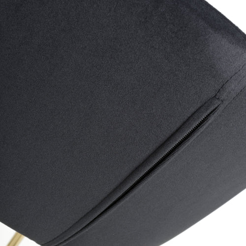 Volero Brushed Velvet Black Bar Stool