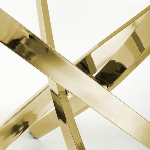 Astoria Medium 1.6m White/Gold Dining Table