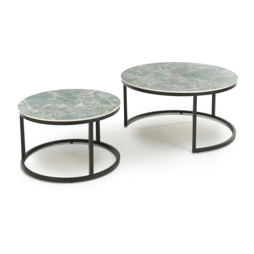 Delta Round Green Nest of Tables