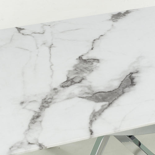 Astoria White/Chrome Coffee Table