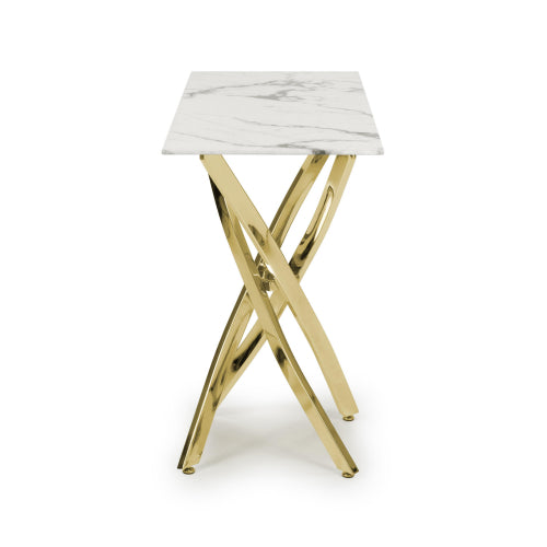 Astoria White/Gold Console Table
