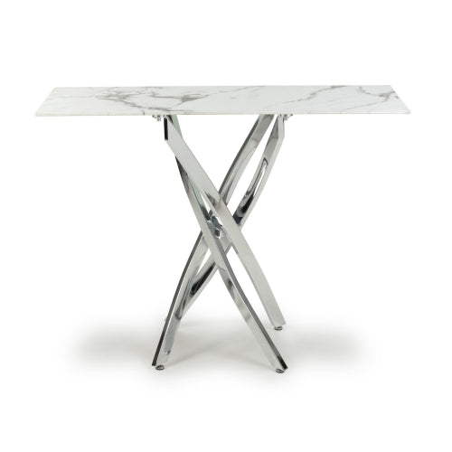Astoria Square White/Gold End Table