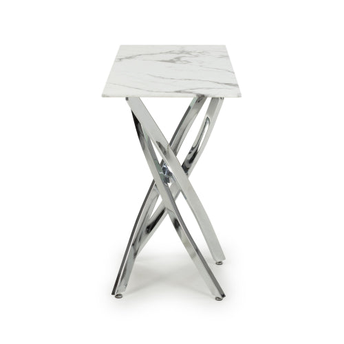 Astoria Square White/Gold End Table