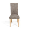 Karta Scroll Back Tweed Oatmeal Dining Chair
