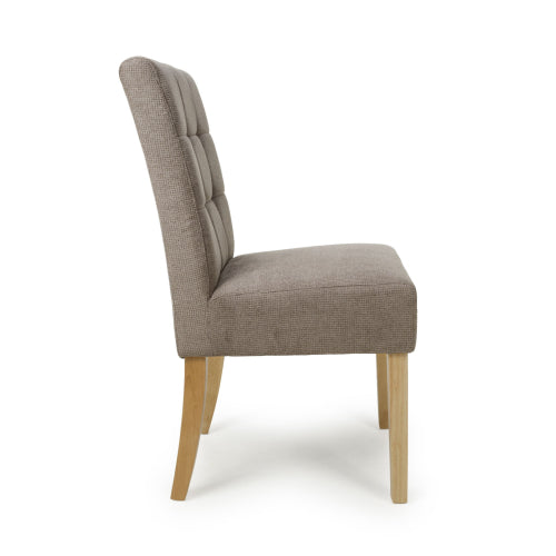 Moseley Waffle Flax Effect Light Brown Dining Chair in Natural Legs