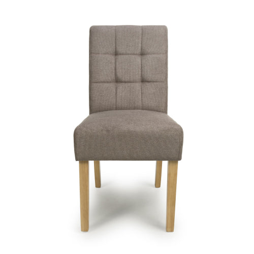 Moseley Waffle Flax Effect Light Brown Dining Chair in Natural Legs