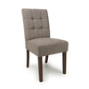 Moseley Waffle Flax Effect Light Brown Dining Chair in Walnut Legs