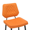 Garrick Real Leather Orange Bar Stool
