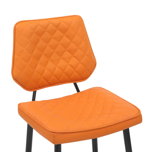 Garrick Real Leather Orange Bar Stool
