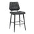 Garrick Real Leather Black Bar Stool