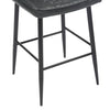 Garrick Real Leather Black Bar Stool