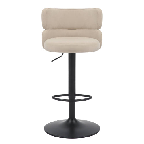 Mason Brushed Velvet Cream/Black Bar Stool