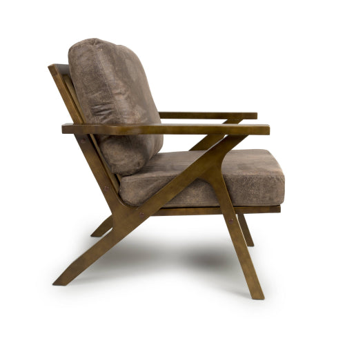 Hampton Suede Effect Brown Accent Chair