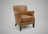 Vegan vintage leather occasional armchair shown from an alternative angle - Sohowells