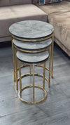 Chala Round Nest Of Tables Set - 3 Pieces Nesting Table Wood Top