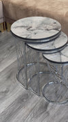Emed Round Nest Of Tables Set - 3 Pieces Nesting Table Wood Top
