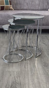 Attalia Round Mirrored Nest Of Tables Set - Mirror Top 3 Pieces Nesting Table