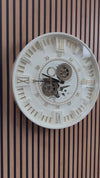 Berlin Moving Gears Decorative Wall Clock Oversize Extra Large 23 Inch/60 cm Ekru