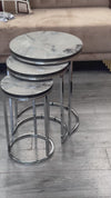Deria Round Nest Of Tables Set - 3 Pieces Nesting Table Wood Top