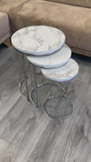Raja Round Nest Of Tables Set - 3 Pieces Nesting Table Wood Top
