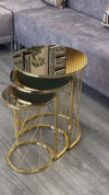 Tenerife Round Nest Of Tables Set - Mirror Top 3 Pieces Nesting Table