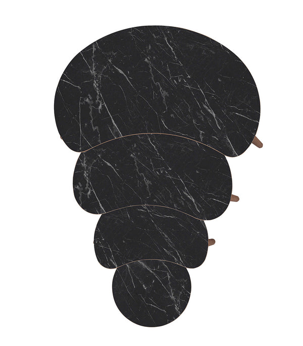 VH Moon nesting coffee table set - Black Marble Pattern - view 6